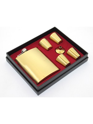 Lowell Home Ieg Paslanmaz Çelik 4 Shot Bardaklı Matara Seti Gold  LWLHMRS-İEG4256