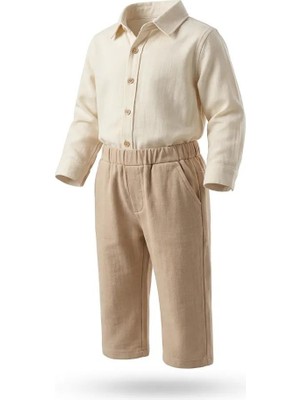 Erkek Çocuk  Gömlekli Pantalonlu 2'li Şık Bayramlık Kombin Takım