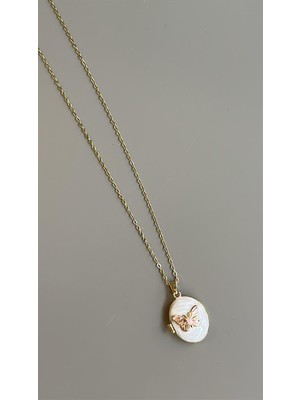 Royaleks Kelebek Kapaklı Kolye - Altın