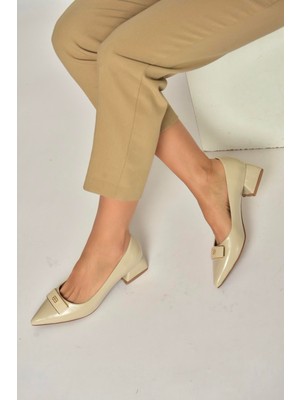Fox Shoes Y820771260 Ten Rustik Alçak Topuklu Kadın Ayakkabı