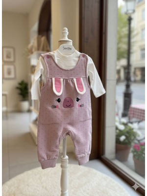 Efemkids  0/12 Ay Kız Bebek Tulum Pamuklu Kulaklı  Yenidoğan Bebek Tulumu %100 Pamuklu