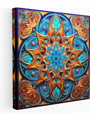 Popcas  Kutsal Kuran Geometrik Duvar Sanatı - Canlı Renklerle Kanvas Tablo