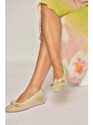 Fox Shoes Y250750702 Ten Süet Alçak Dolgu Tabanlı Kadın Ayakkabı