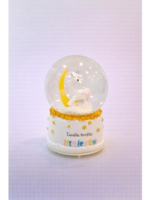 Zeflazerhediyelik Kişiye Özel Ay Figürlü Kar Küresi – Kız Çocuk Hediyesi (Orta Boy)