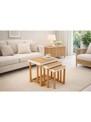 Furax Zigon Sehpa Milan Meşe Krem Meşe