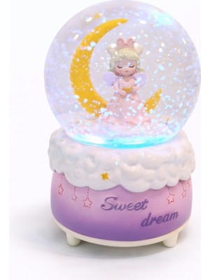 Zeflazerhediyelik Kişiye Özel Sevimli Kız Kar Küresi – Sweet Dream Masalsı Snow Globe (Büyük Boy)