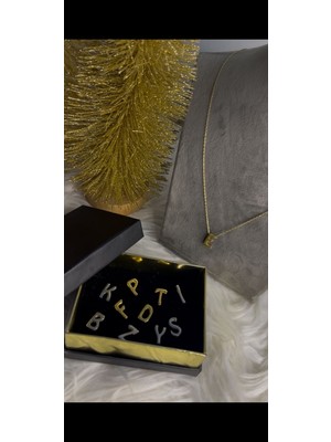 Generic 925 Ayar Gümüş Gold/silver Renk Seçenekli Harf Kolye