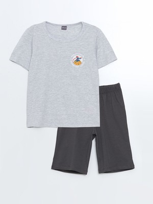 Lc Waikiki Yeni Sezon Bisiklet Yaka Erkek Çocuk Şortlu Pijama Takımı