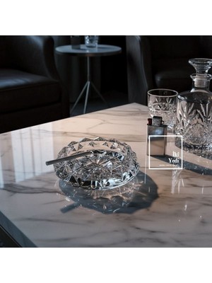 İki Yedi Konsept Duero Kristal Cam Lüks Küllük, Modern Şeffaf Tasarım, Salon Ofis Masaüstü Dekoratif Aksesuar Hediye