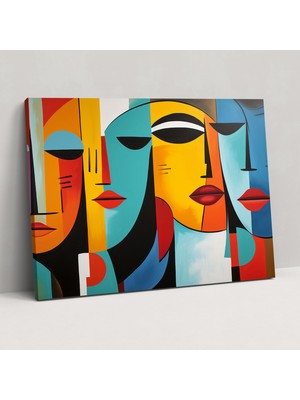 Popcas  Harlem Soyut Kanvas Tablo - Ev Dekorasyonu Soyut Sanat Akrilik Boyama