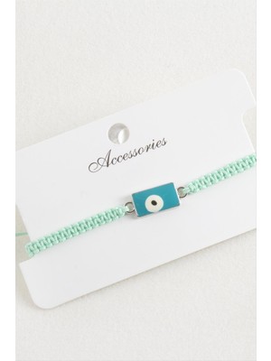 Dikdörtgen Nazar Makrome Örgülü Bileklik