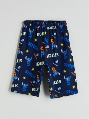 Lc Waikiki Yeni Sezon Beli Lastikli Stitch Baskılı Erkek Çocuk Pijama Şort