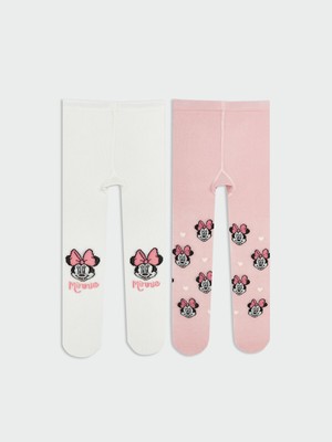 Lc Waikiki Yeni Sezon Minnie Mouse Baskılı Kız Çocuk Külotlu Çorap 2'li