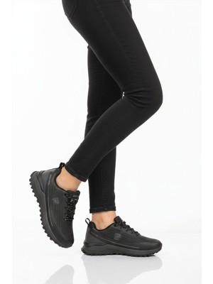 Pierre Cardin Siyah Hafızalı Taban Hafif Bağcıklı Kadın Spor Ayakkabı PCI-11078 G