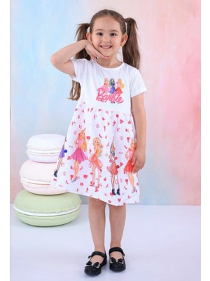 Buufuu Kız Çocuk Desenli Kısa Kollu Elbise