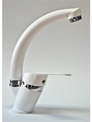 Fulcie Armatür Beyaz Krom Mix Kuğu Sıcak Soğuk Çift Su Girişli Banyo Lavabosı