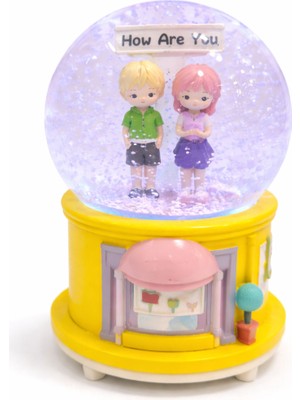 Zeflazerhediyelik Kişiye Özel Sevimli Aşık Çift Kar Küresi – Özel Tasarım Hediyelik (Büyük Boy)