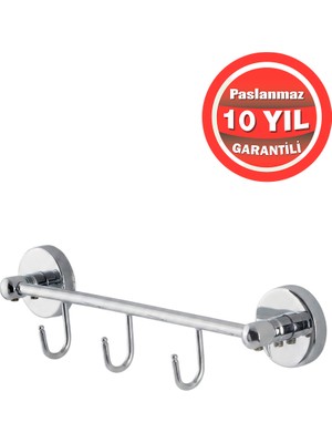 Banyom Home Clk Paslanmaz Pirinç 3’Lü Karaca Banyo Set Askılık – Havlu ve Bornoz Askısı Krom Renk