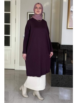 Rabia Şamlı Dora Triko Tunik Mürdüm