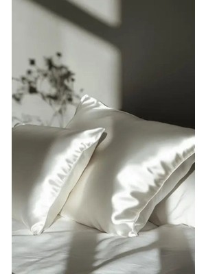 Lowell Home 2’li  Ipek Dokulu Saten Yastık Kılıfı 50X70 – Beyaz – Mikrosaten, Saç ve Cilt Dostu Lwlh