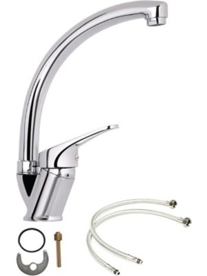 Fulcie Sıcak Soğuk Çift Girişli Krom Çeşme Mutfak Eviye Musluğu