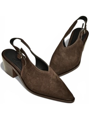 Fox Shoes Y654300202 Kahverengi Hakiki Deri Süet Alçak Topuklu Western Ayakkabı