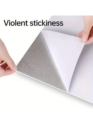 İsmiyle Al Beyaz Mermer Desenli Alüminyum Plastik Duvar Sticker (30X30)