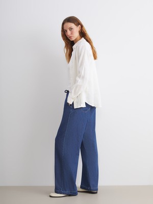 Lc Waikiki Yeni Sezon Beli Lastikli Wideleg Kadın Jean Pantolon