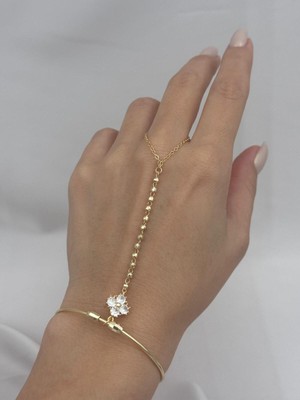 Luseda Zirkon Taşlı Çiçek Detaylı Şahmeran Ayarlanabilir