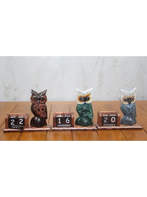Lowell Home Ieg Ahşap Baykuş Takvim  Büyük Boy LWLHMRS-İEG4256