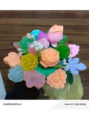 Yrn Kokulu Gül Desenli Sepet Sabun