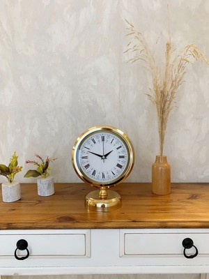 Lowell Home Gold Metal Desenli Roma Rakamlı Masa Saati LWLHM-RSYT367