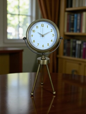 Lowell Home Eskitme Metal Gold Rakamlı Üç Ayaklı Masa Saati LWLHM-RSYT367