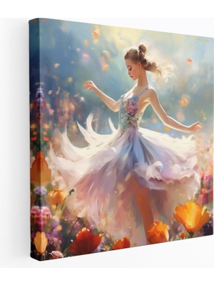 Popcas  Balerin Mutluluğu Kanvas Tablo Sanatsal Duvar Sanatı Canlı Renkler