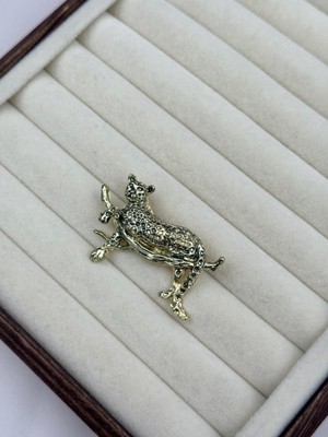 Luseda İthal Gold Renk Panter Broş