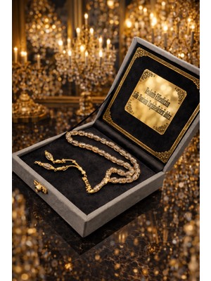 Altınsoy Tesbih Premium Kişiye Özel Isimli Rosary Gold Altın Parçacıklı Tesbih