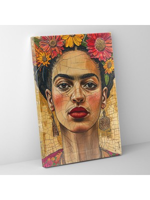 Popcas  Frida Kahlo Tarzı Kanvas Tablo - Duvar Sanatı Ev Dekorasyonu
