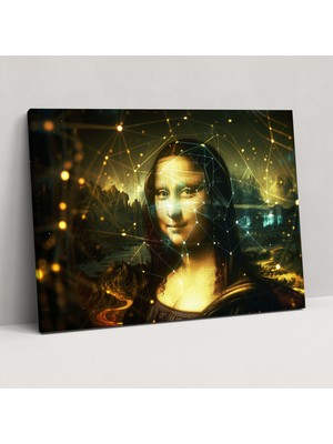 Popcas  Leonardo Da Vinci Mona Lisa Kanvas Tablo - Duvar Sanatı Kanvas Duvar Sanatı