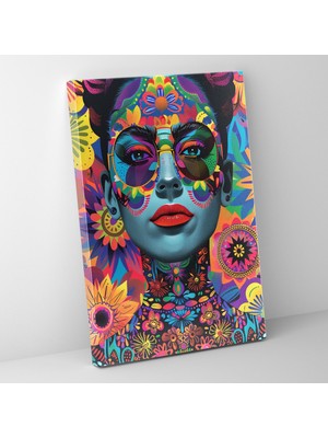Popcas  Frida Kahlo Tarzı Duvar Dekorasyonu - Kanvas Tablo Frida Kahlo Tarzı