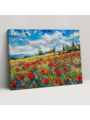 Popcas  Çiçek Tarlası Kanvas Tablo Claude Monet Duvar Sanatı