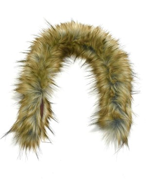 Kapşon Kürkü / Hardal Kırçıllı Vizon Zemin  / 70 cm