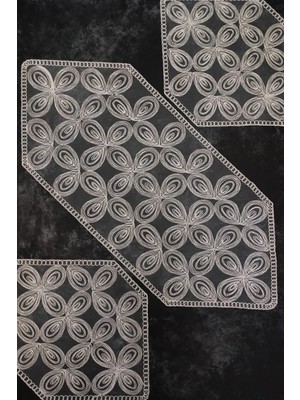 Çt Çeyizci Tekstil 3 Parça Salon Sehpa Takımı, Masa Örtüsü 3 Parça Takım