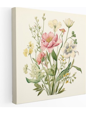 Popcas  Botanik Bahçe Kanvas Tablosu - Banyo Için Banyo Duvarı Dekorasyonu Botanik Bahçe Kanvas Tablosu Botanik Illüstrasyon