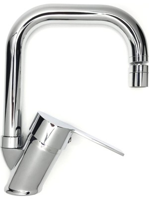 Fulcie Armatür 360 Derece Hareketli Başlıklı L Tipi Borulu Banyo Lavabo Bataryası Paslanmaz