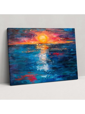 Popcas  Izlenim Güneş Doğuşu Kanvas Tablo - Claude Monet Ev Dekorasyonu Duvar Sanatı