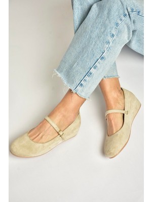 Fox Shoes Y250770702 Ten Süet Alçak Dolgu Tabanlı Kadın Ayakkabı