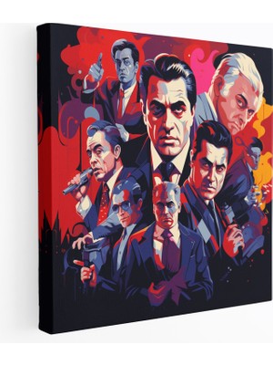 Popcas  Goodfellas Kanvas Tablo - Karakterler ve Sahnelerin Pop Art Montajı - Heyecan ve Montaj Atmosferi