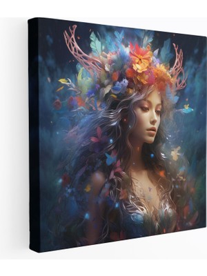 Popcas  Bohem Orman Mistik Kanvas Tablo Dijital Sanat Canlı Mücevher Tonları