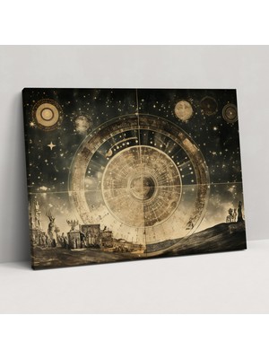 Popcas  Eski Tarz Burç Tablosu - Geleneksel Burç Ev Dekorasyonu