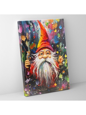Popcas  Gnomo Kanvas Tablo - Soyut Akrilik Tablo - Duvar Dekorasyonu